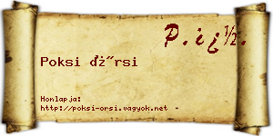 Poksi Örsi névjegykártya